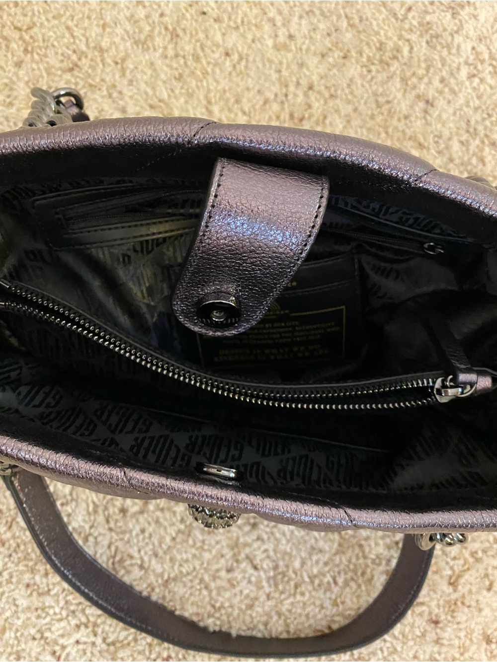 Kurt Geiger Leather Soho dark metallic bag - Picture 4 of 16